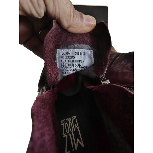 Miz Mooz Luna Burgundy Wine Leather Boot Size 8 Women's   49 - Picture 6 of 16